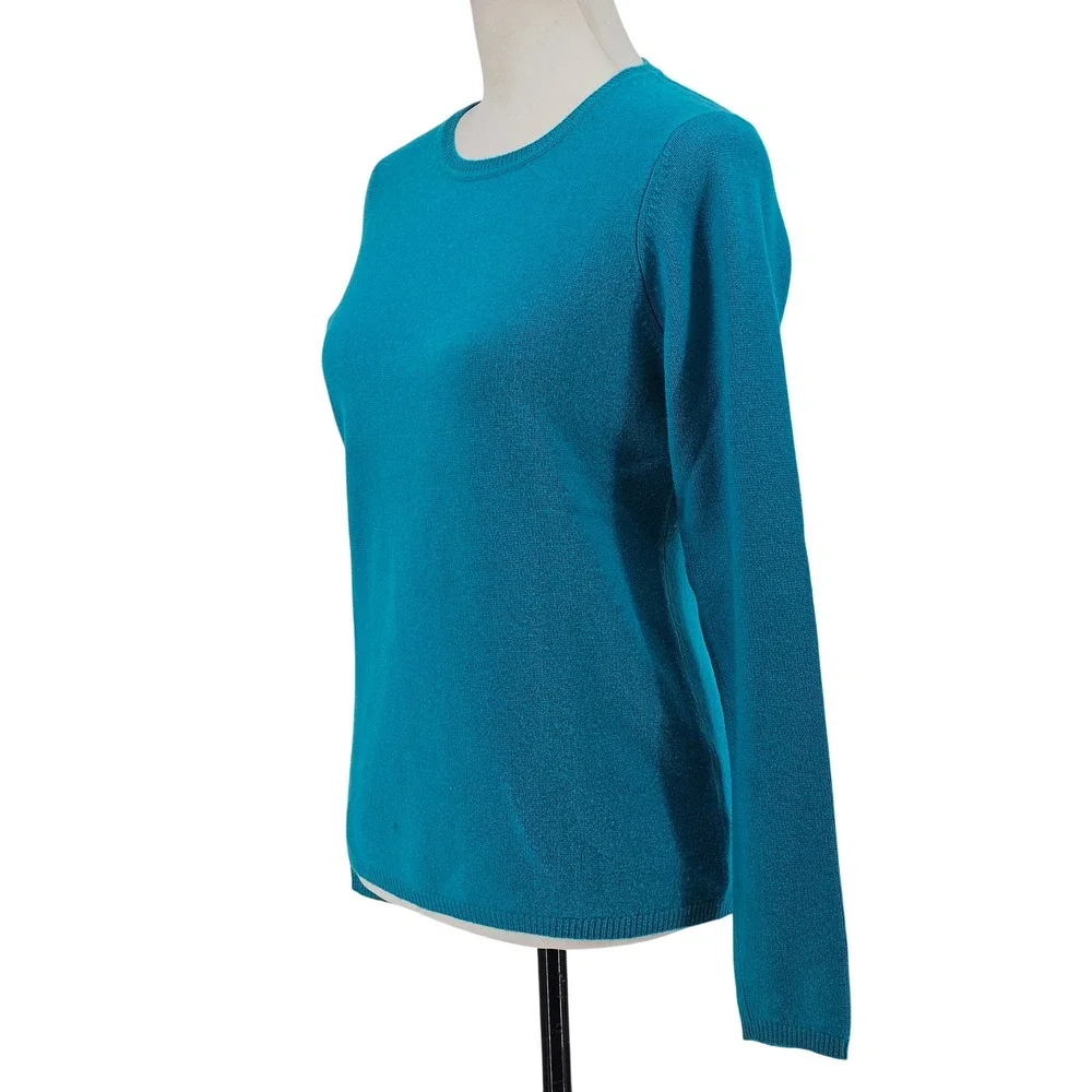 Charter Club Cashmere Sweater Size S Teal Blue Luxury Minimalist Classic Office